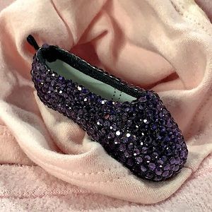 Pavé Crystal Ballet Pointe Shoe Hanging Ornament—Lavender Dancer Gift